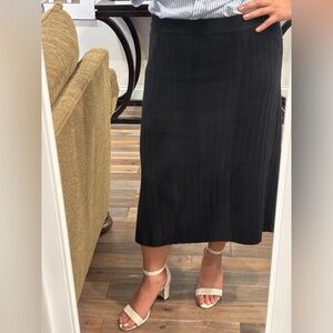 Quince Mongolian Cashmere Midi Skirt in black L